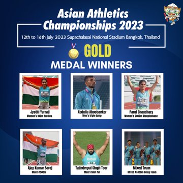 प्रधानमंत्री ने 26वीं एशियन एथेलेटिक्स चैम्पियनशिप 2023 में 27 पदक जीतने पर भारतीय दल को दी बधाई