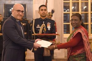 Representatives of five countries presented identity cards to President Murmu