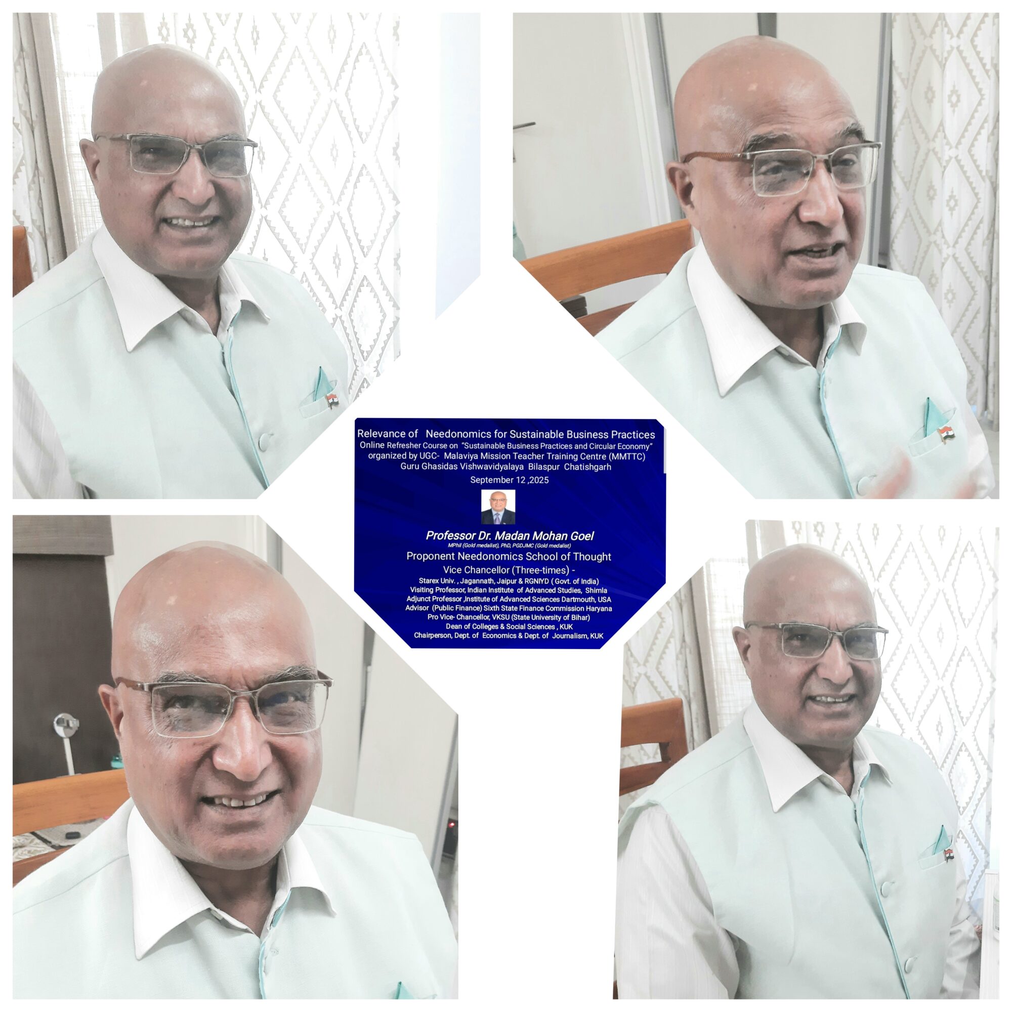 प्रो. एम.एम. गोयल ने यूजीसी-एमएमटीटीसी जीजीवी बिलासपुर में सतत व्यवसायिक प्रथाओं के लिए नीडोनॉमिक्स को मार्गदर्शक बताया